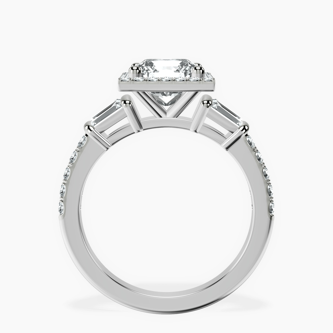 Platinum Liora Cascade Halo Lab Diamond Ring side right image one