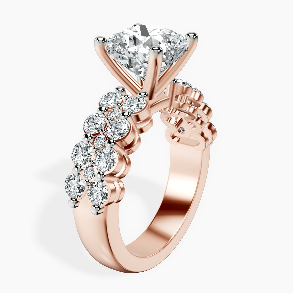 14kt Rose Gold Twilight Side Round Lab Diamond Ring standing product image one
