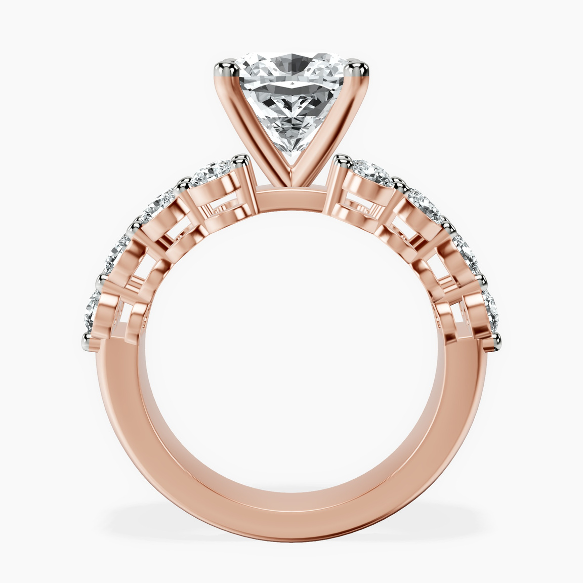 14kt Rose Gold Twilight Side Round Lab Diamond Ring side right image one