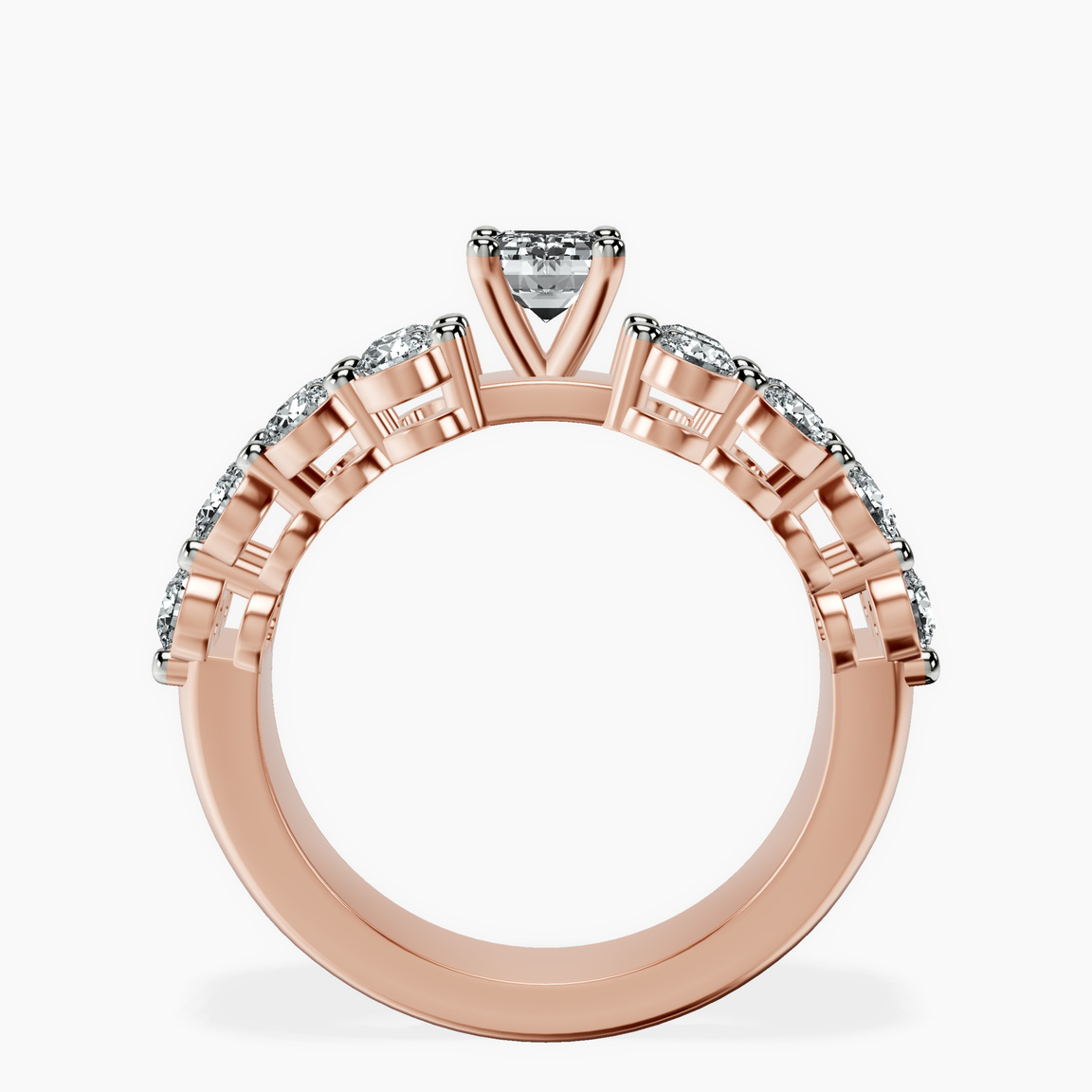 10kt Rose Gold Twilight Side Round Lab Diamond Ring side right image one