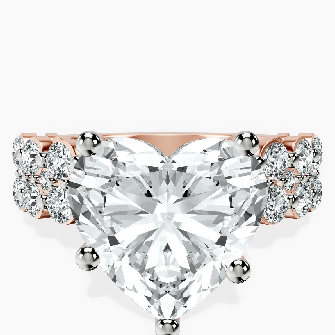18kt Rose Gold Twilight Side Round Lab Diamond Ring front image