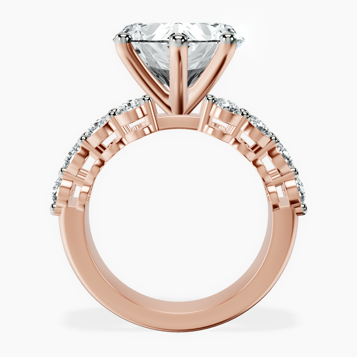 18kt Rose Gold Twilight Side Round Lab Diamond Ring side right image one