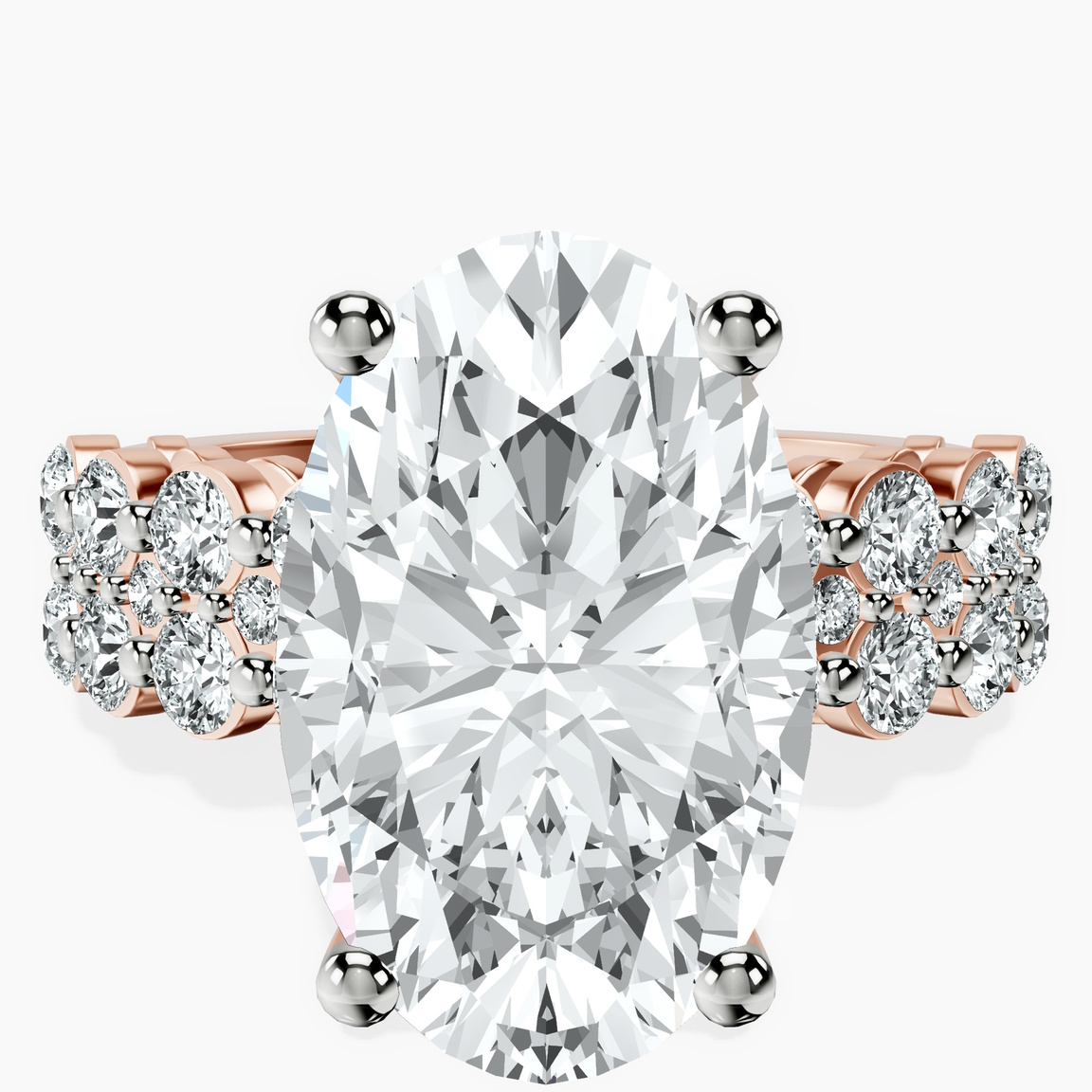 14kt Rose Gold Twilight Side Round Lab Diamond Ring front image