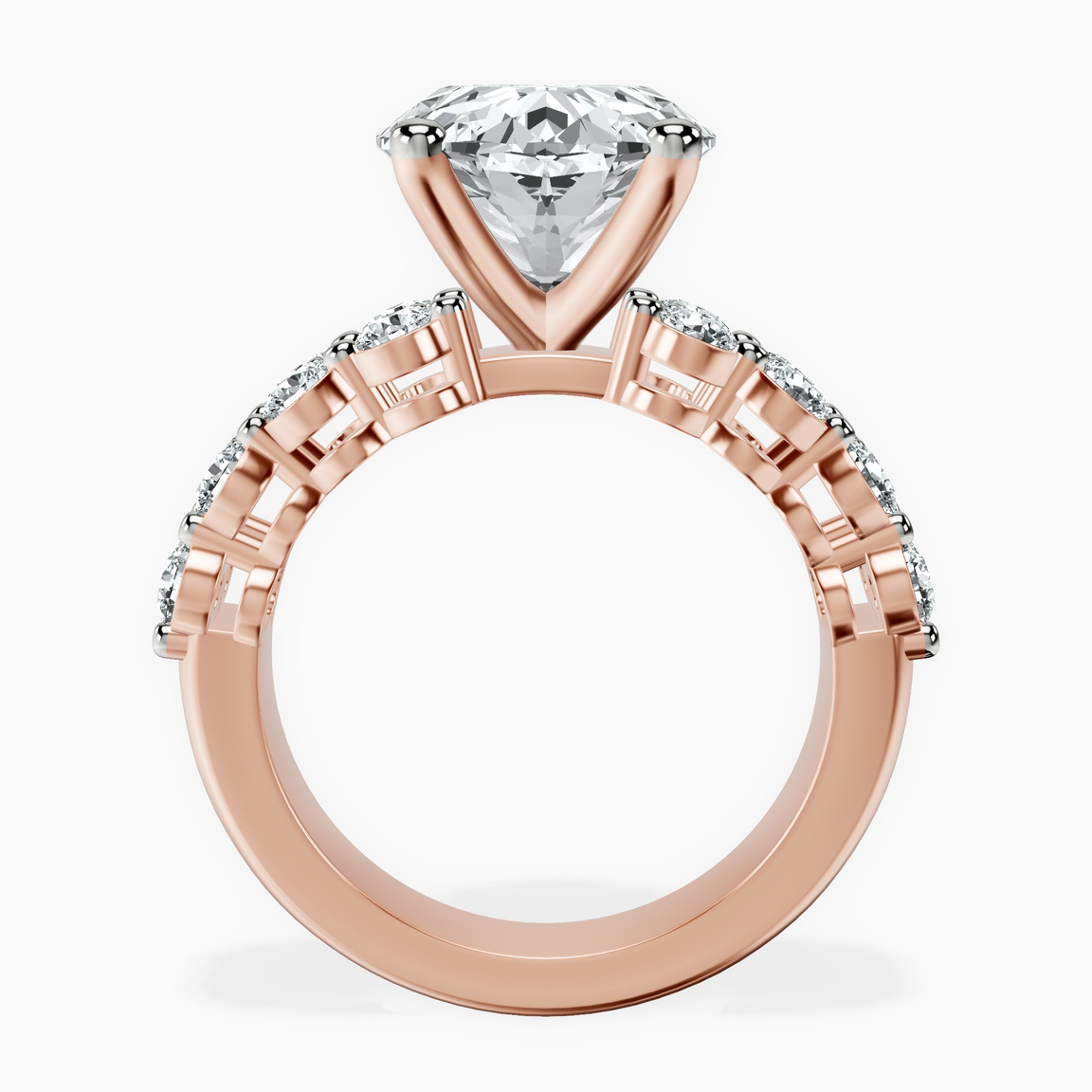 14kt Rose Gold Twilight Side Round Lab Diamond Ring side right image one