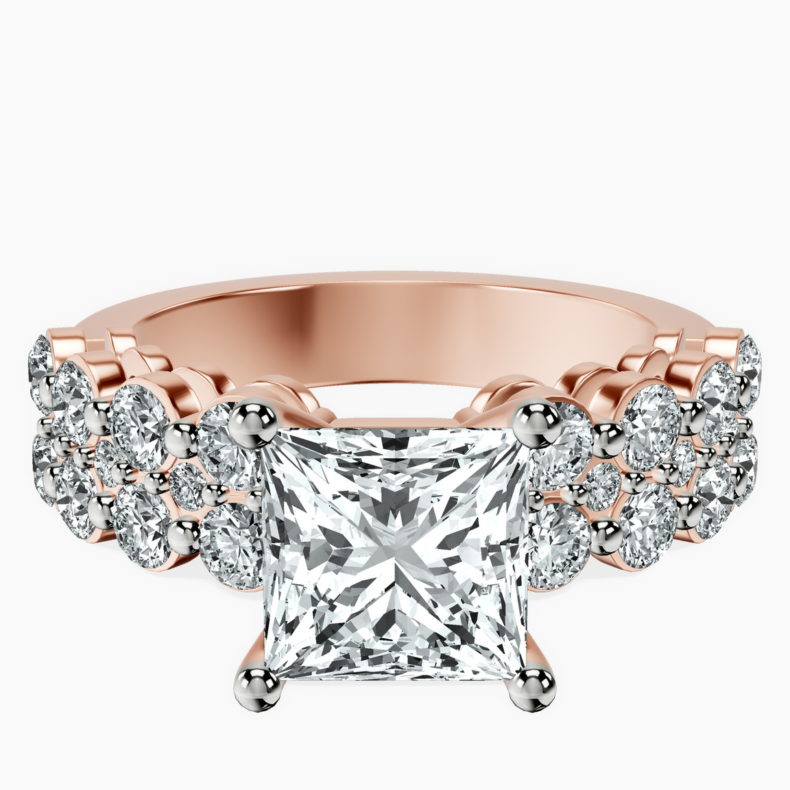 10kt Rose Gold Twilight Side Round Lab Diamond Ring front image