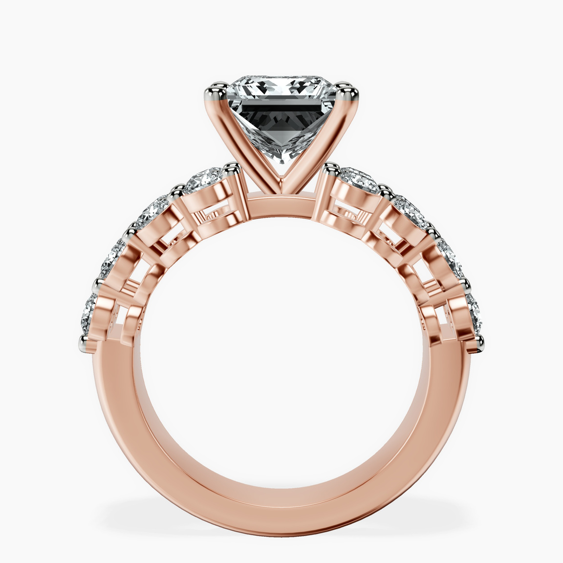 10kt Rose Gold Twilight Side Round Lab Diamond Ring side right image one