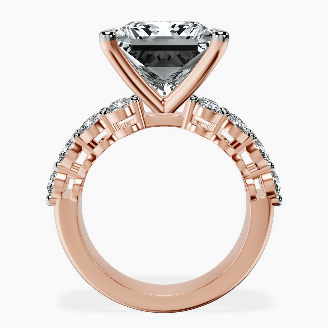 14kt Rose Gold Twilight Side Round Lab Diamond Ring side right image one