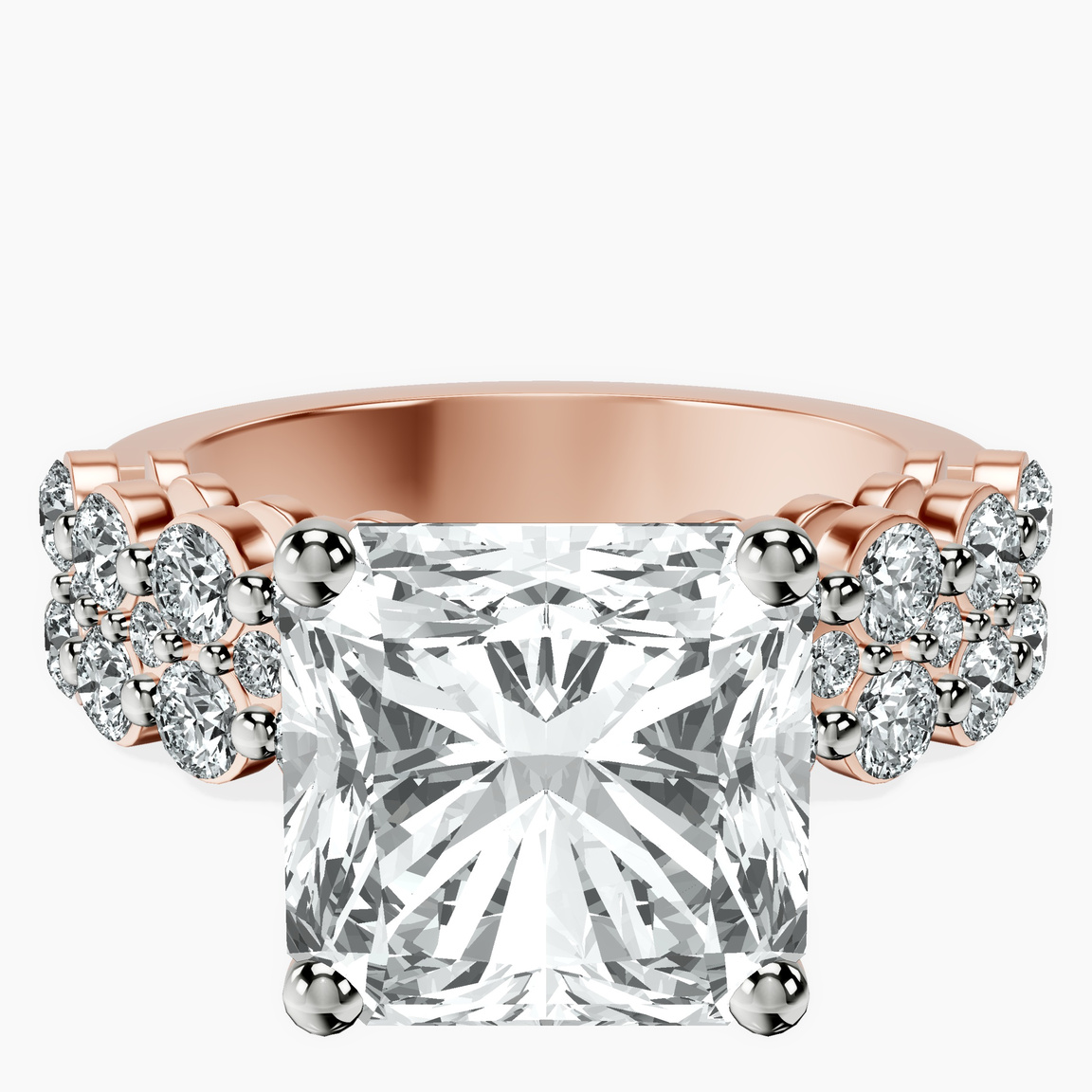 14kt Rose Gold Twilight Side Round Lab Diamond Ring front image