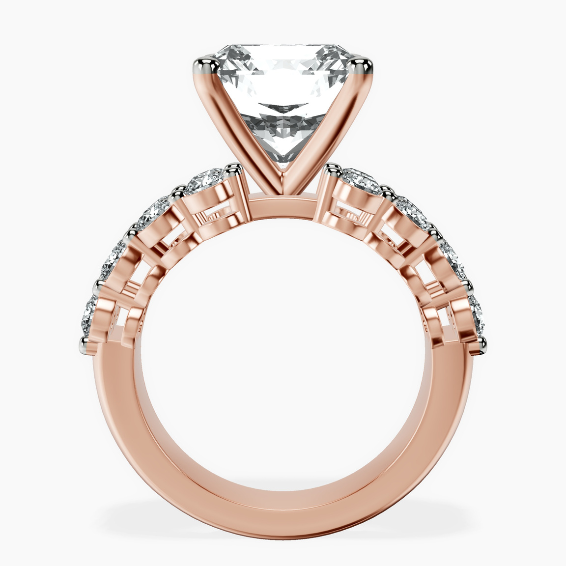 14kt Rose Gold Twilight Side Round Lab Diamond Ring side right image one