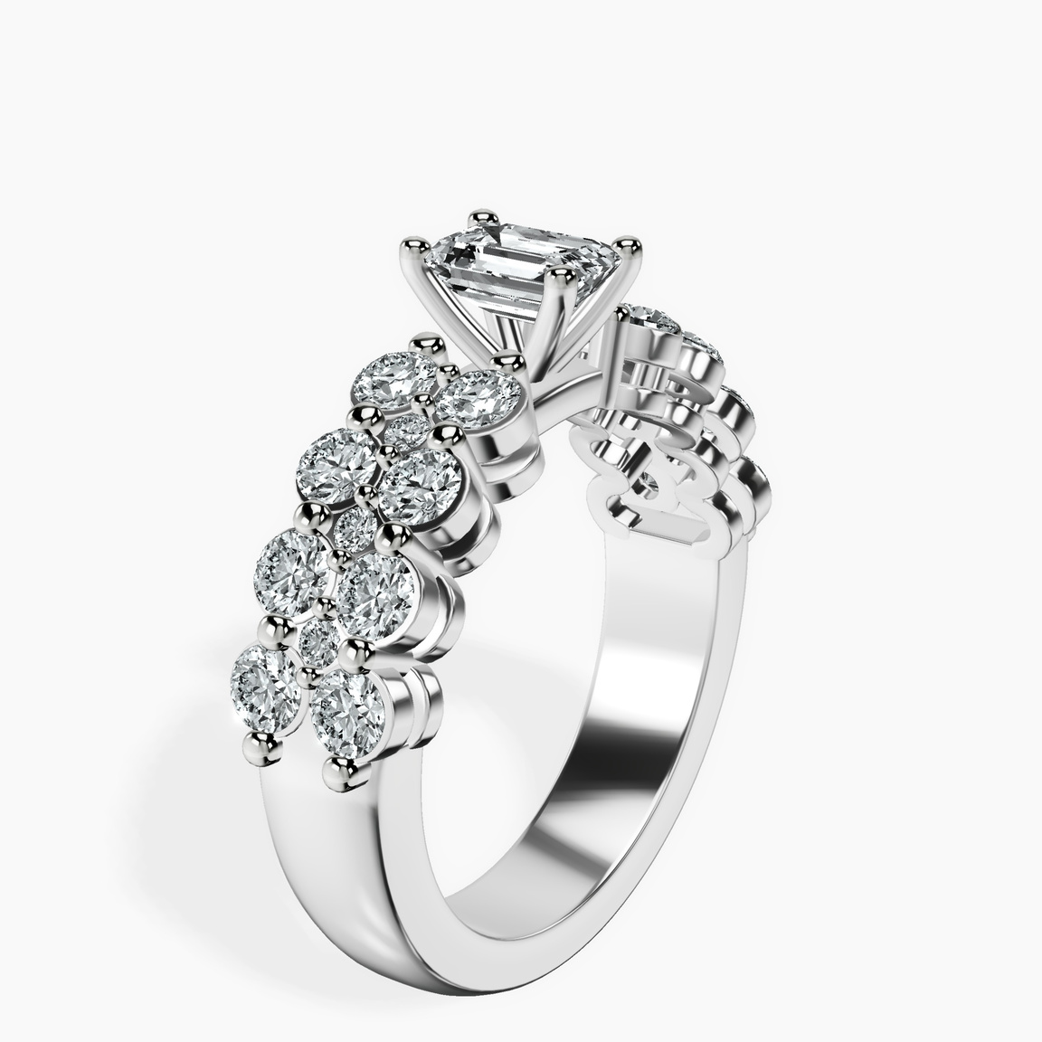 Platinum Twilight Side Round Lab Diamond Ring standing product image one