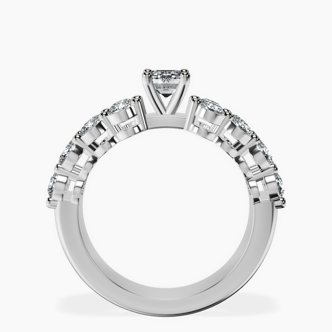 Platinum Twilight Side Round Lab Diamond Ring side right image one