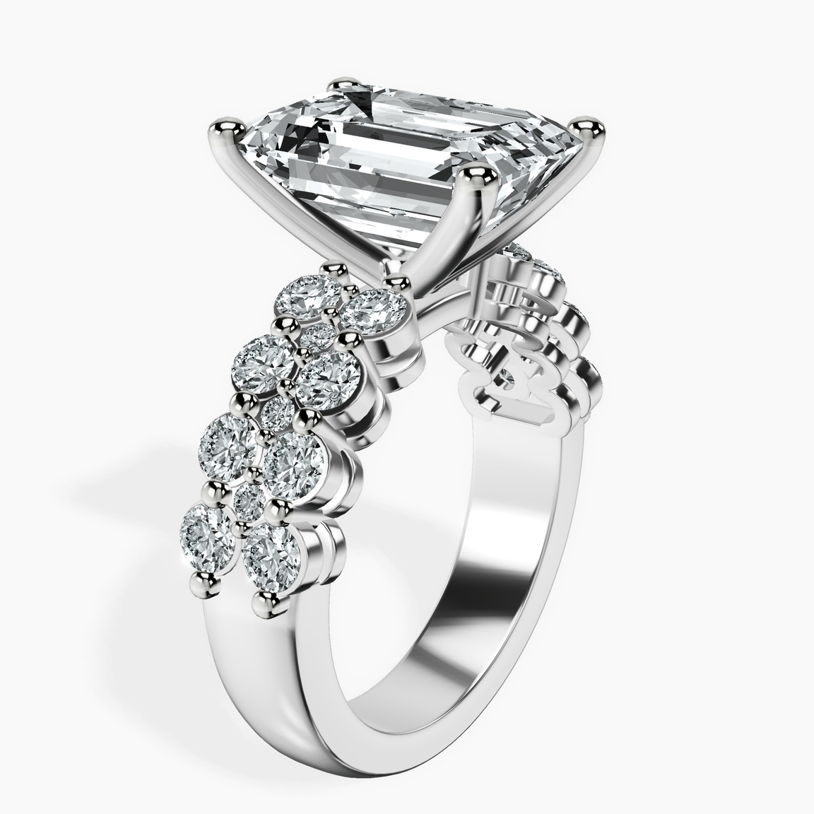Platinum Twilight Side Round Lab Diamond Ring standing product image one