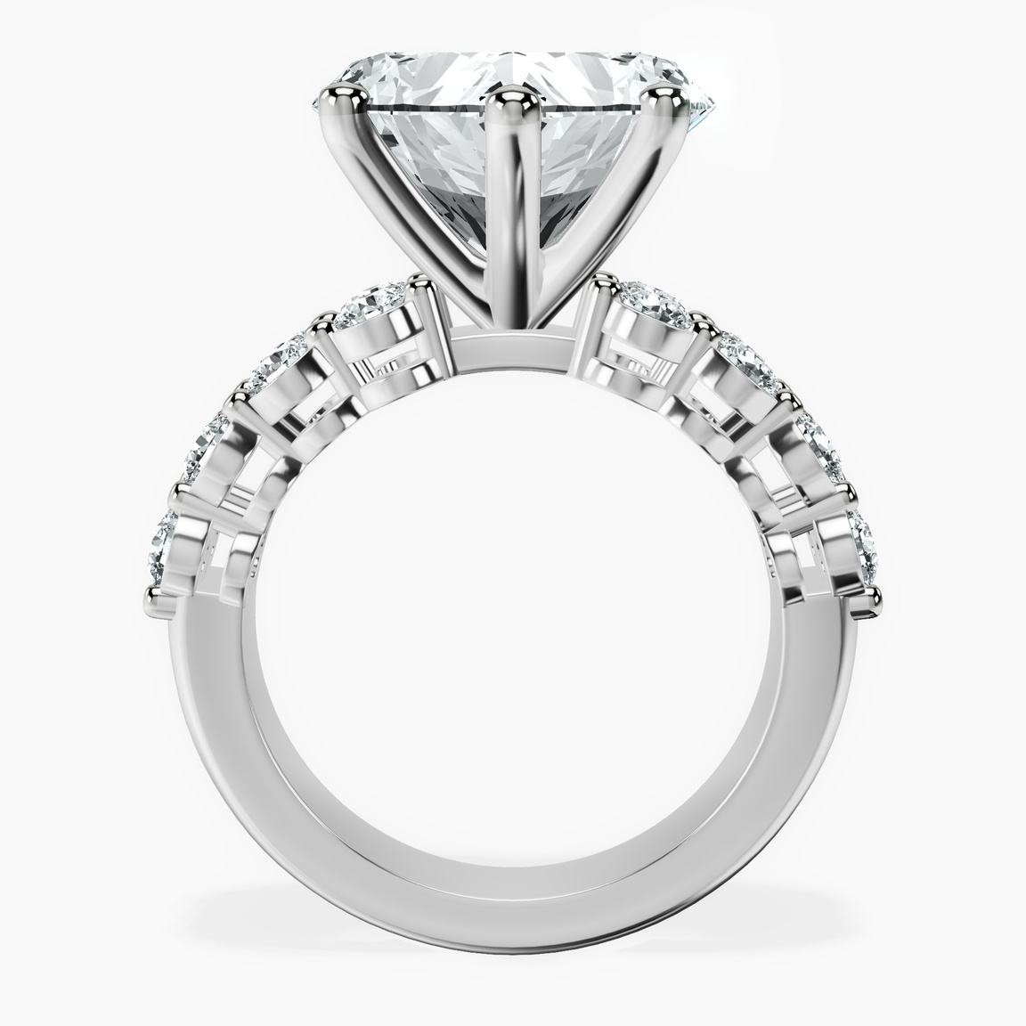 14kt White Gold Twilight Side Round Lab Diamond Ring side right image one