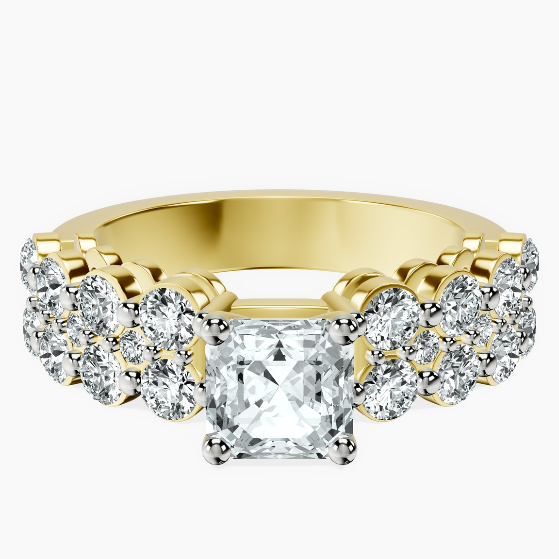 10kt Yellow Gold Twilight Side Round Lab Diamond Ring front image