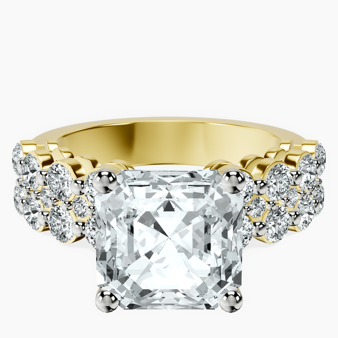 14kt Yellow Gold Twilight Side Round Lab Diamond Ring front image