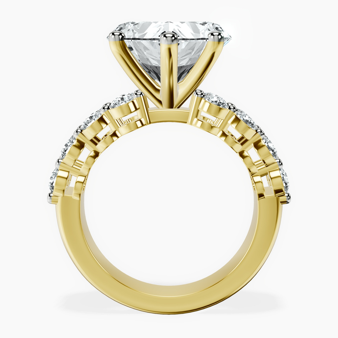 14kt Yellow Gold Twilight Side Round Lab Diamond Ring side right image one