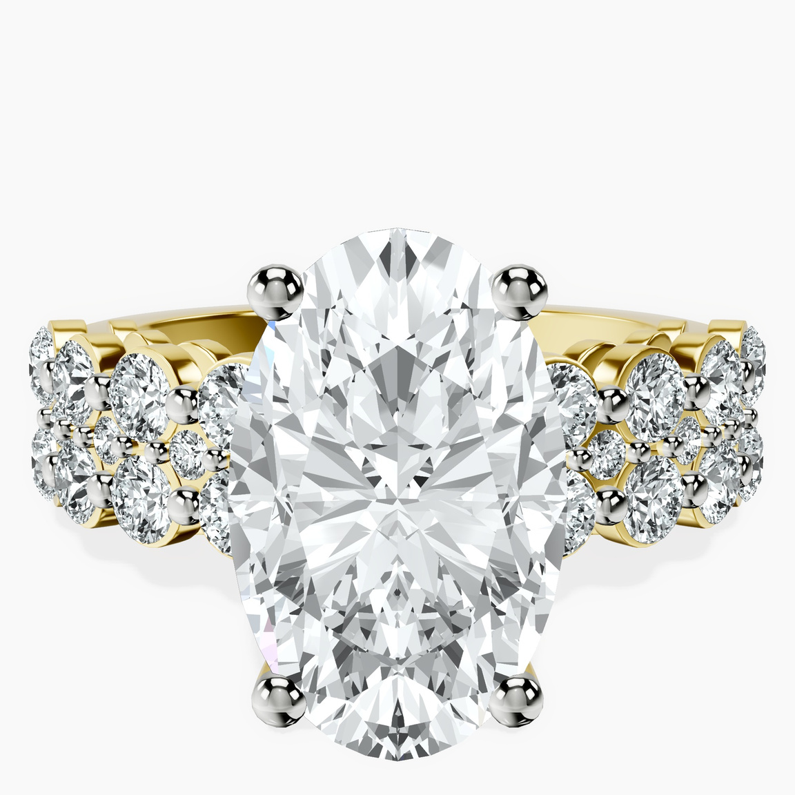 14kt Yellow Gold Twilight Side Round Lab Diamond Ring front image