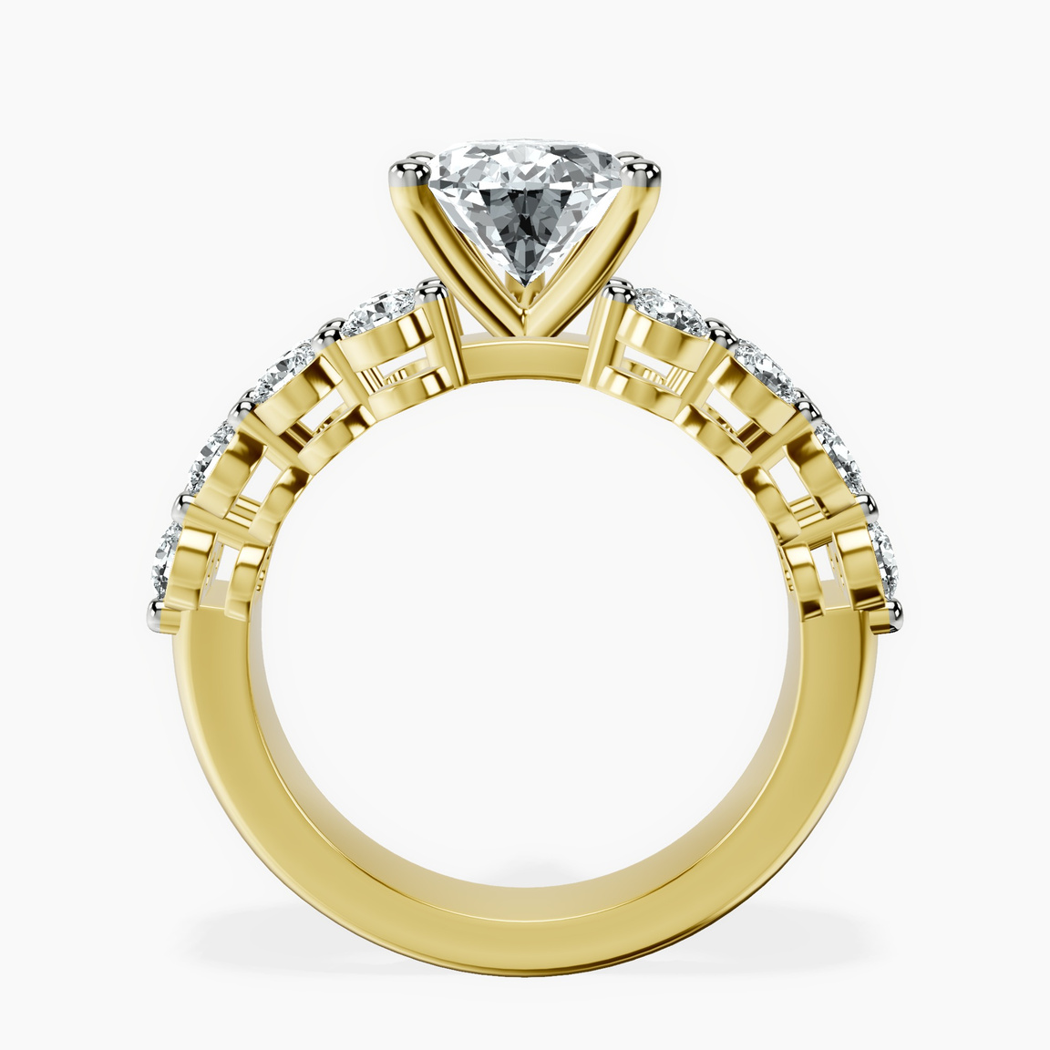10kt Yellow Gold Twilight Side Round Lab Diamond Ring side right image one