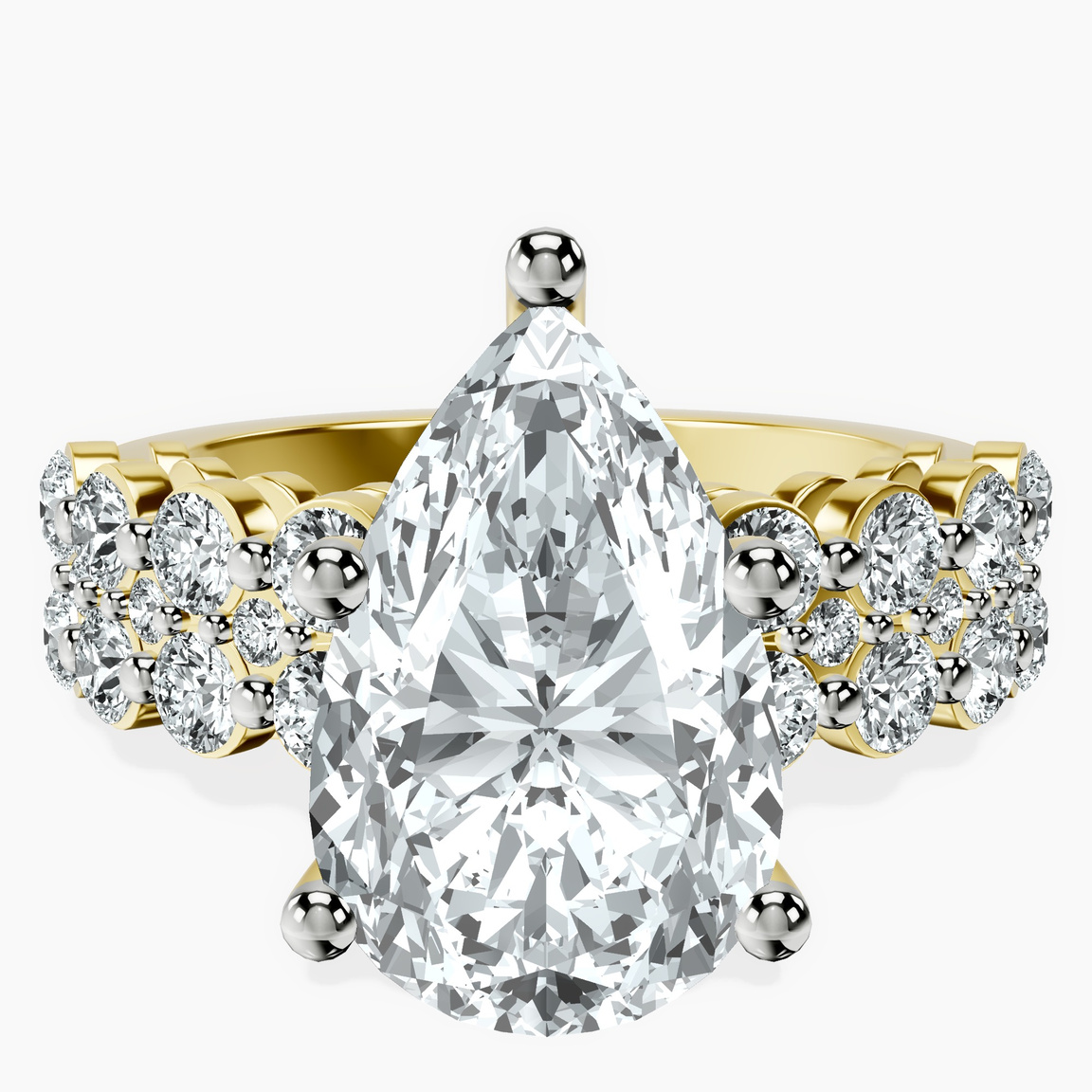 14kt Yellow Gold Twilight Side Round Lab Diamond Ring front image