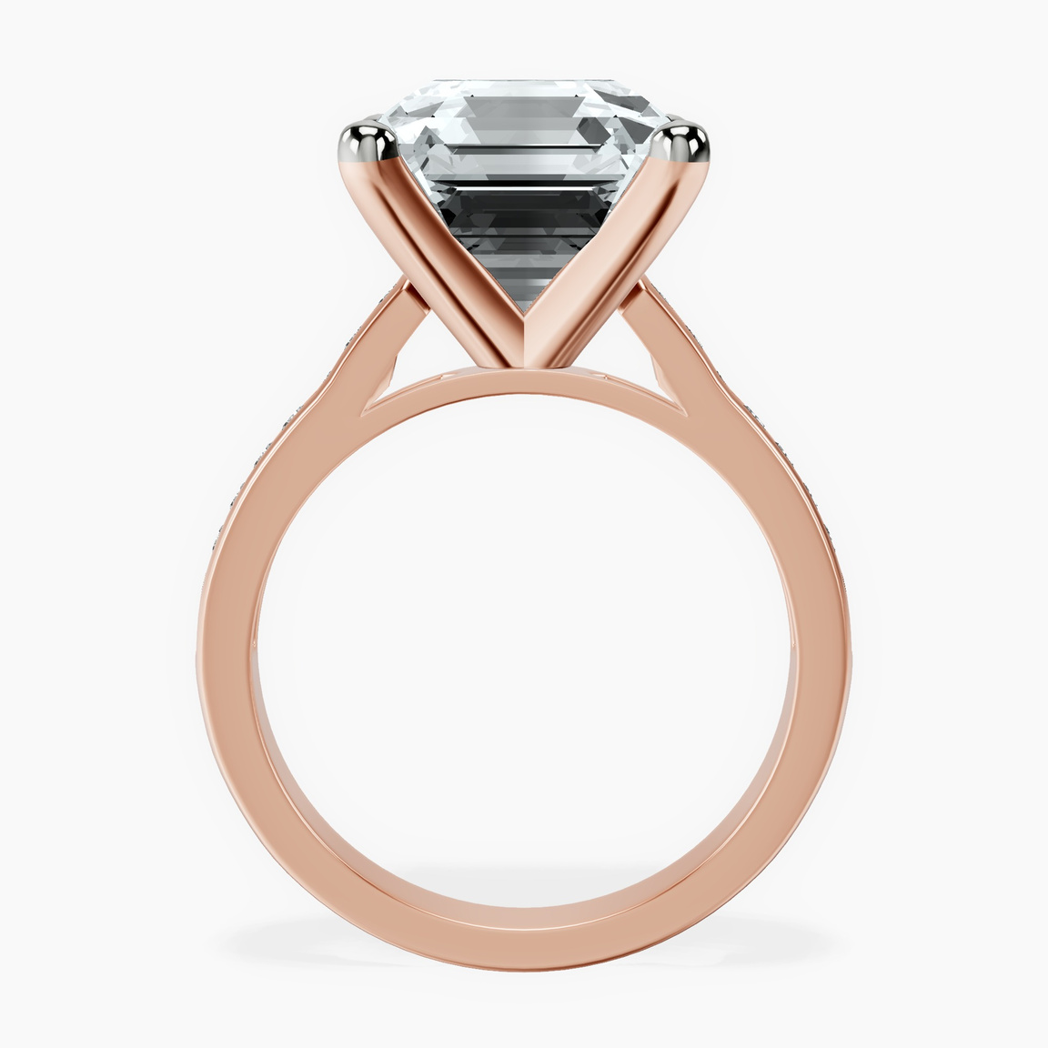 18kt Rose Gold Lucent Side Channel Set Lab Diamond Ring side right image one