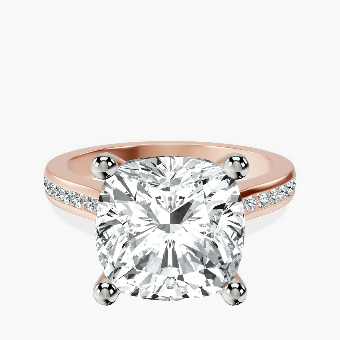 14kt Rose Gold Lucent Side Channel Set Lab Diamond Ring front image