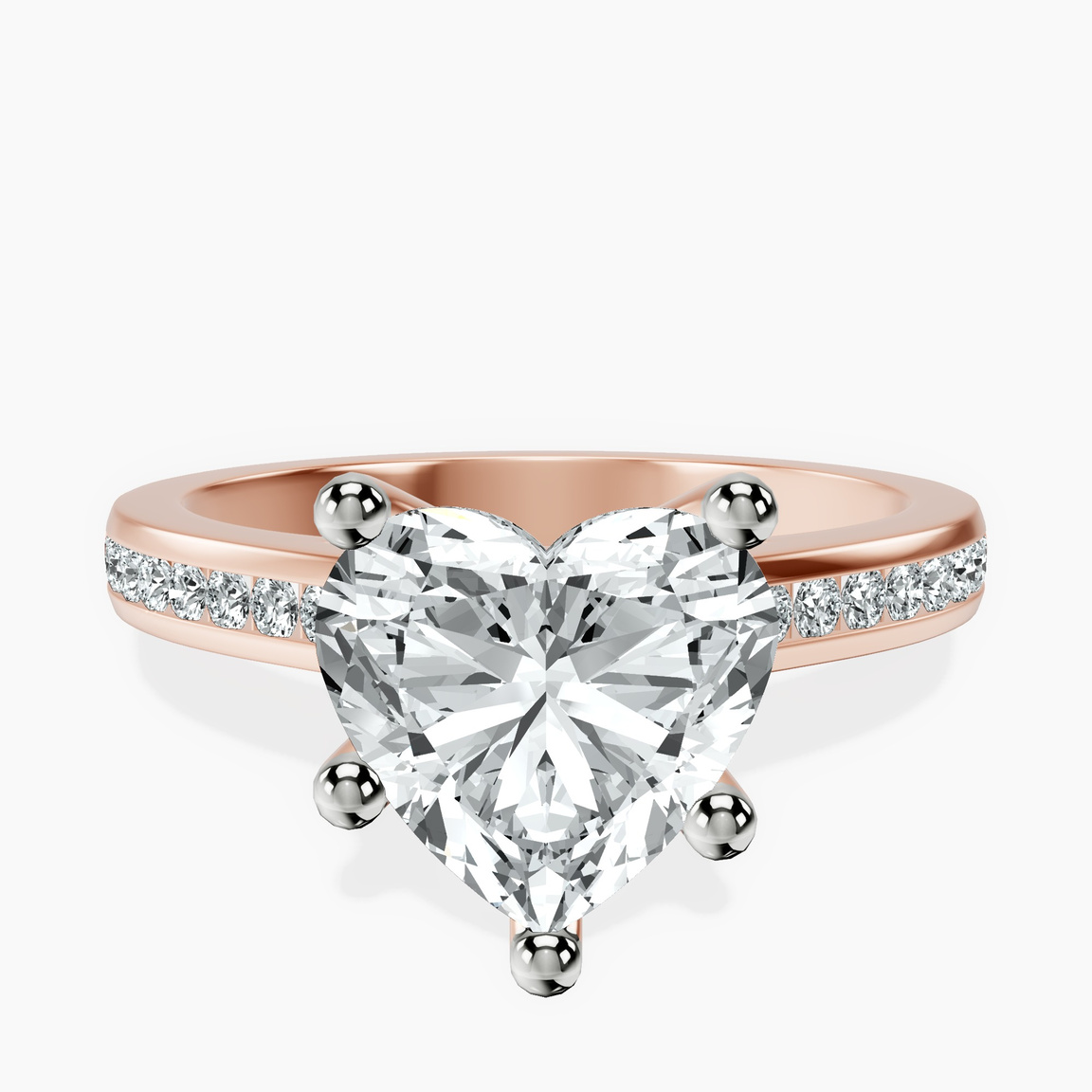 10kt Rose Gold Lucent Side Channel Set Lab Diamond Ring front image