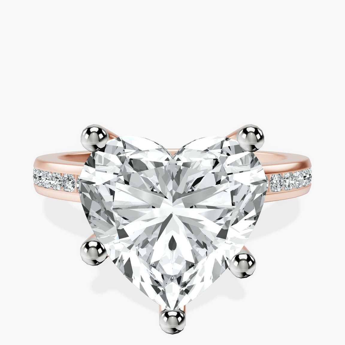 18kt Rose Gold Lucent Side Channel Set Lab Diamond Ring front image