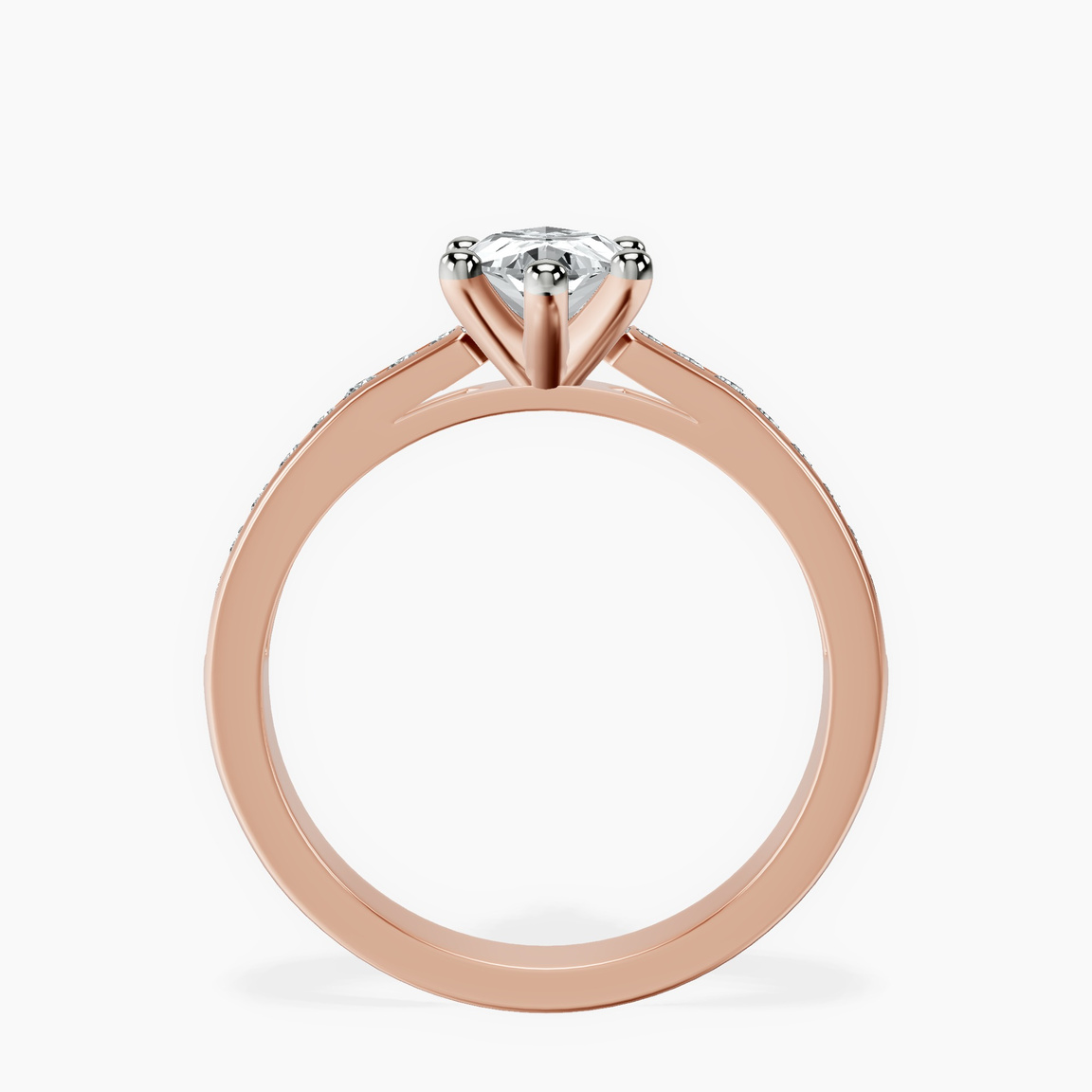 14kt Rose Gold Lucent Side Channel Set Lab Diamond Ring side right image one