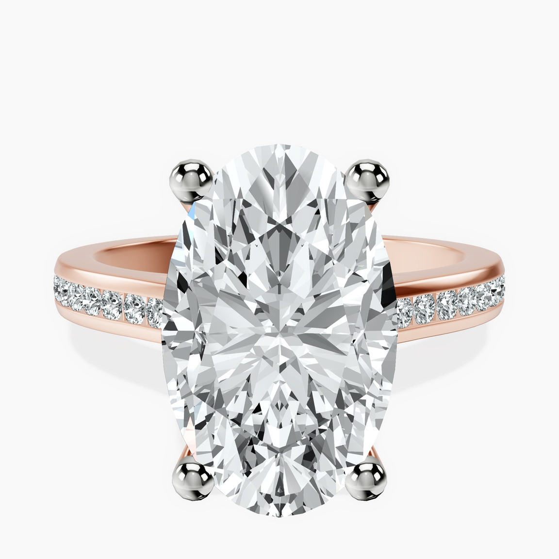 14kt Rose Gold Lucent Side Channel Set Lab Diamond Ring front image