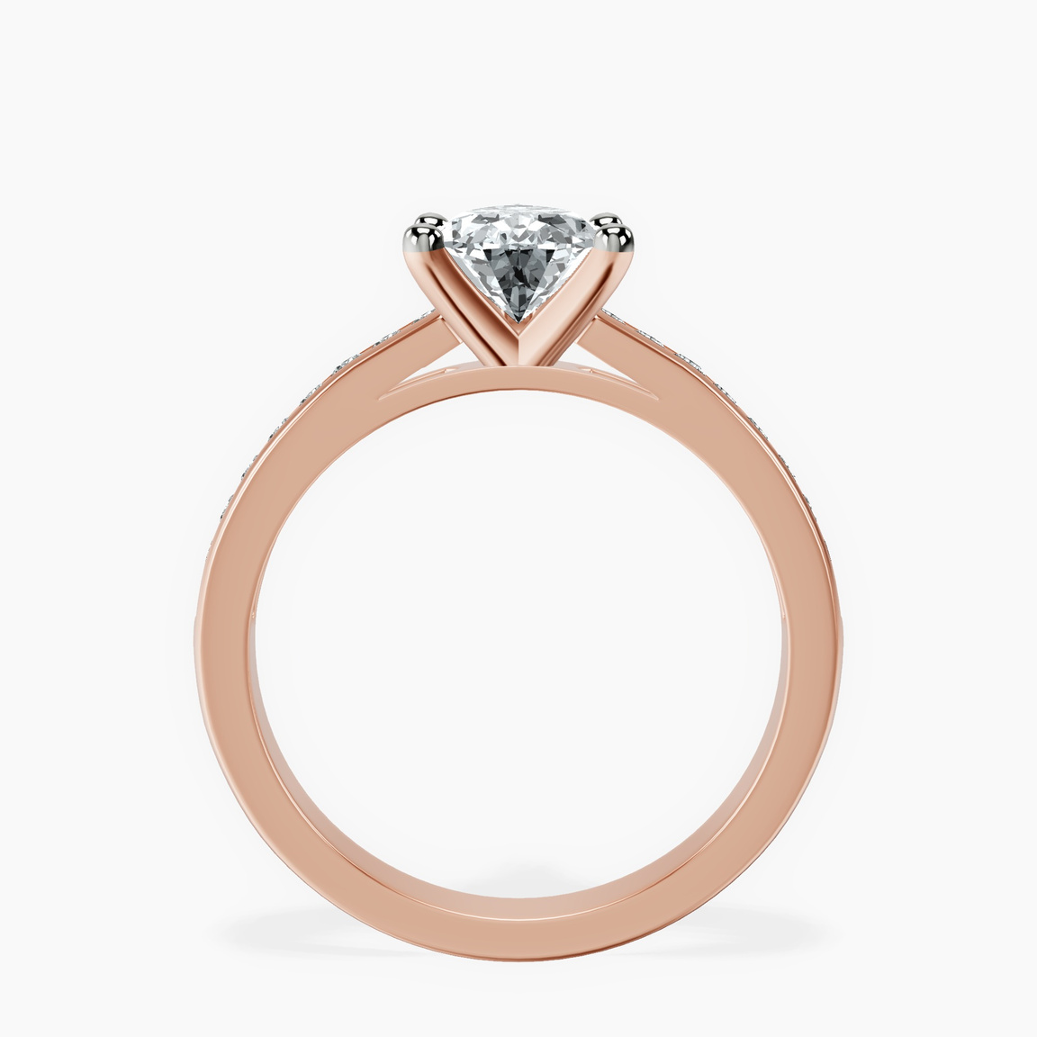 18kt Rose Gold Lucent Side Channel Set Lab Diamond Ring side right image one