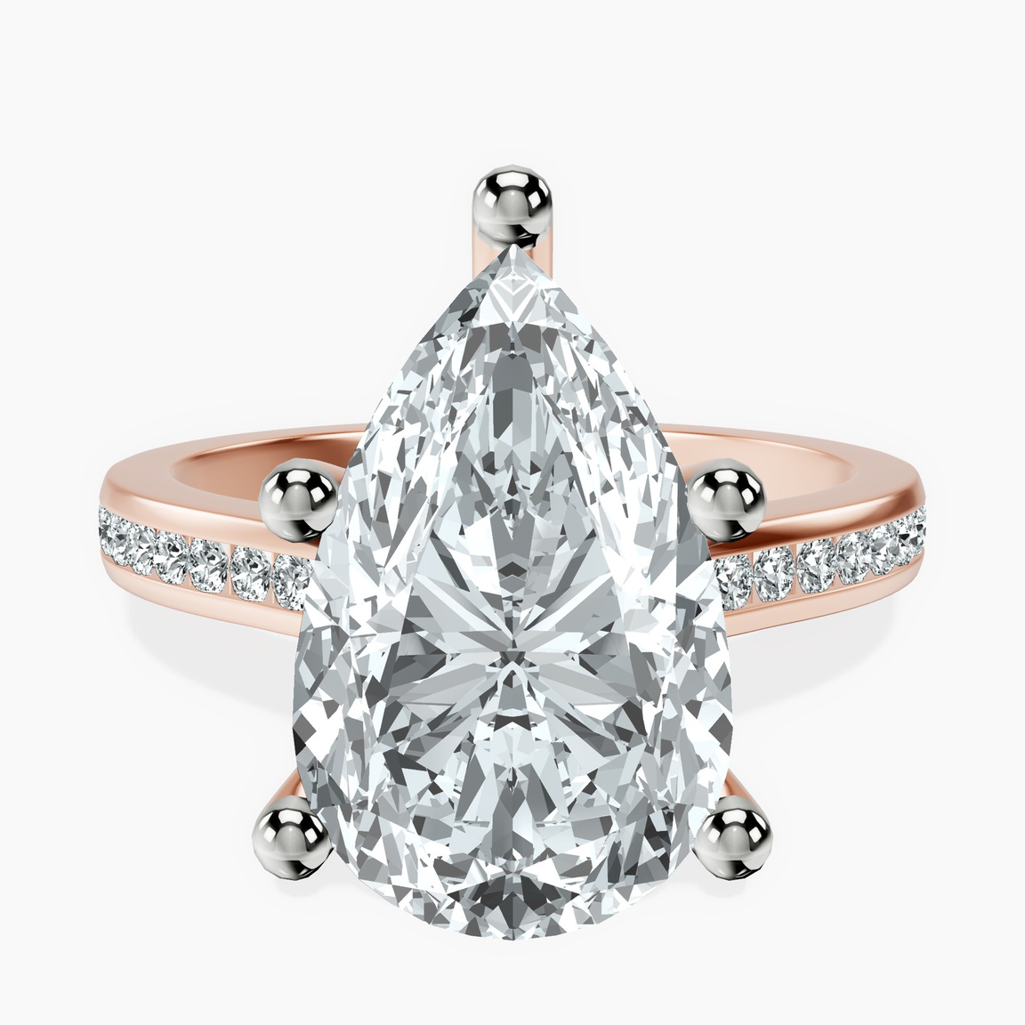 10kt Rose Gold Lucent Side Channel Set Lab Diamond Ring front image