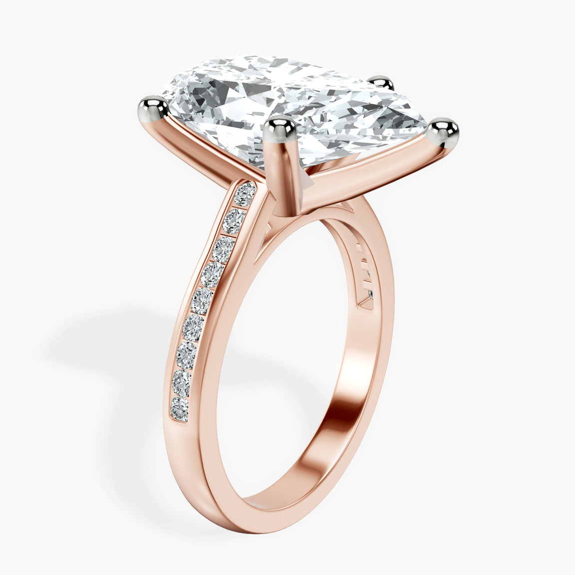 10kt Rose Gold Lucent Side Channel Set Lab Diamond Ring standing product image one