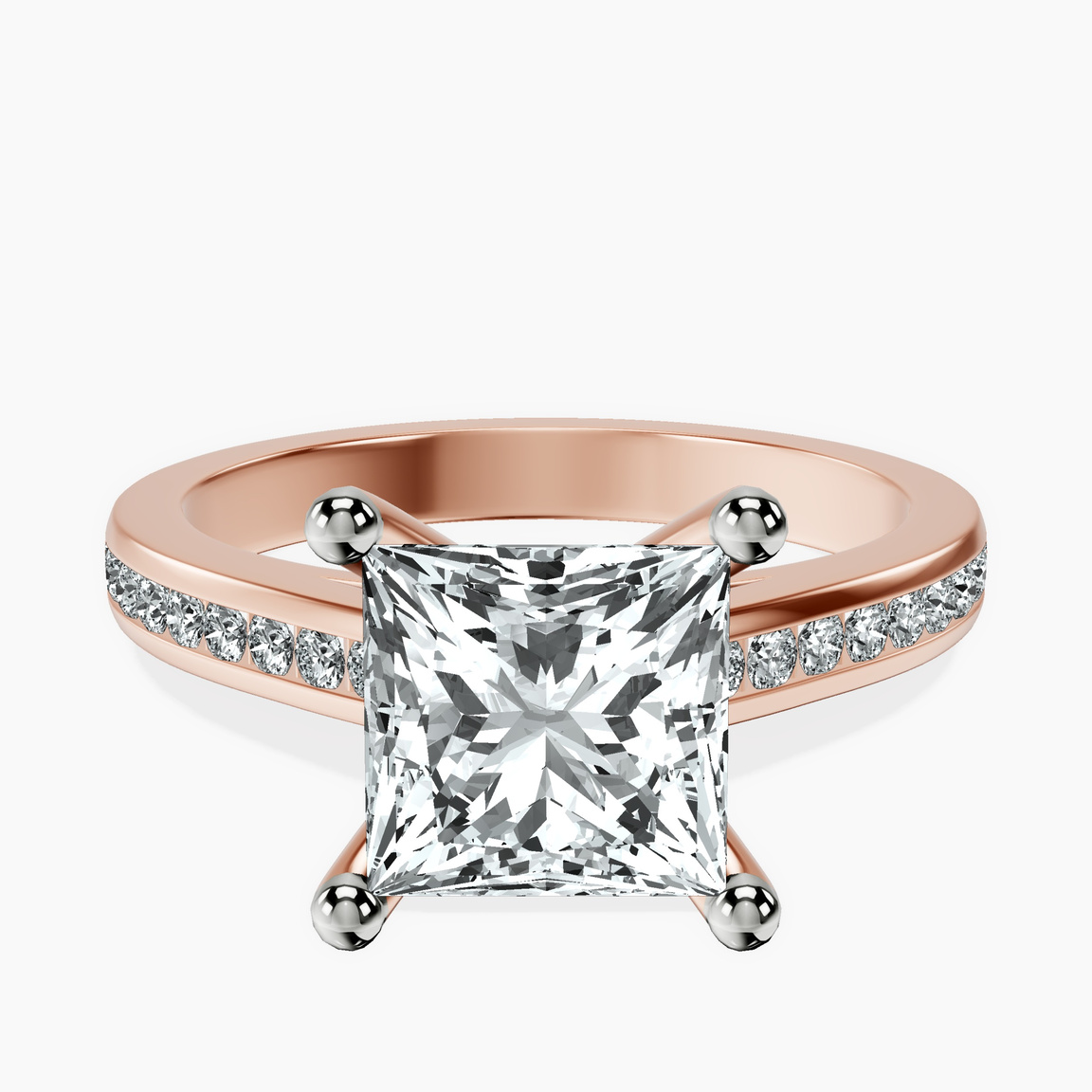 10kt Rose Gold Lucent Side Channel Set Lab Diamond Ring front image