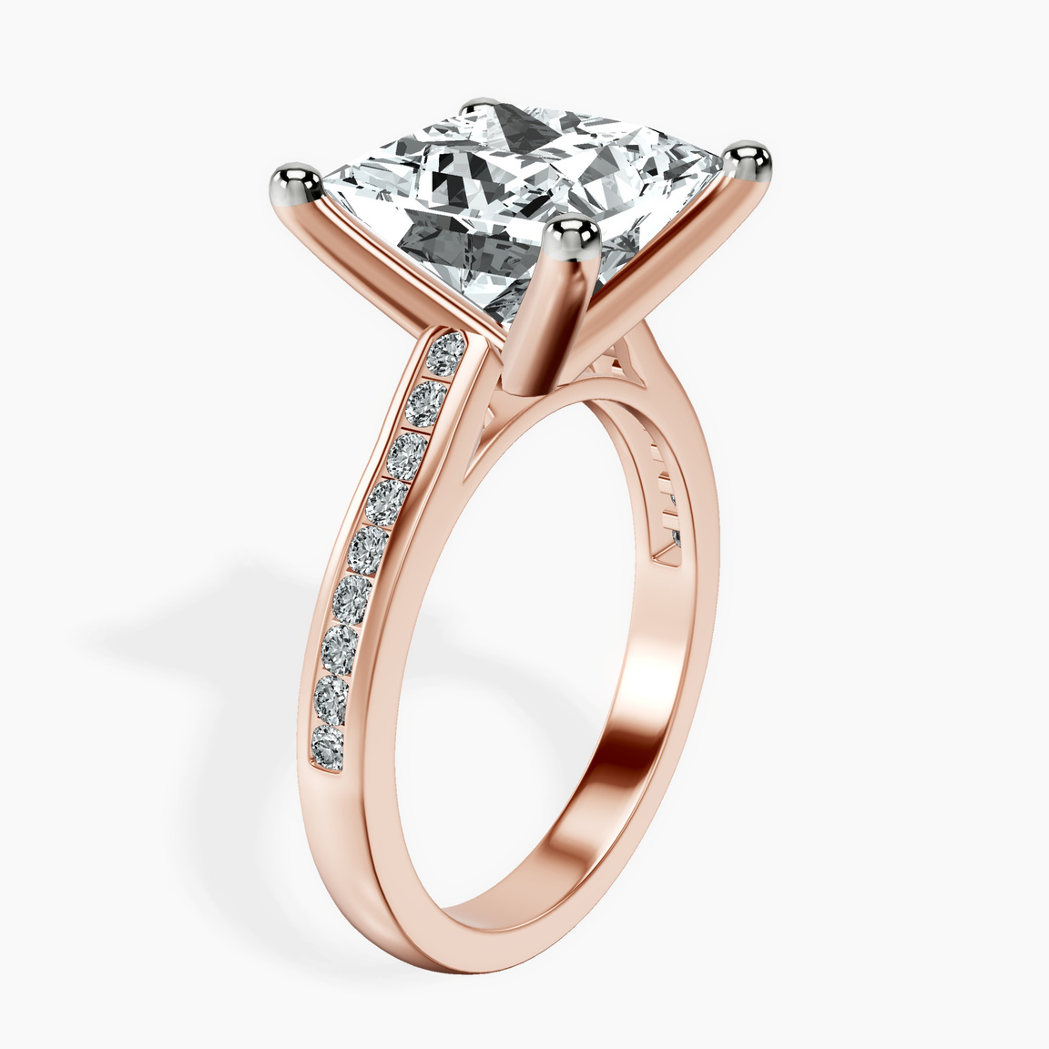 10kt Rose Gold Lucent Side Channel Set Lab Diamond Ring standing product image one