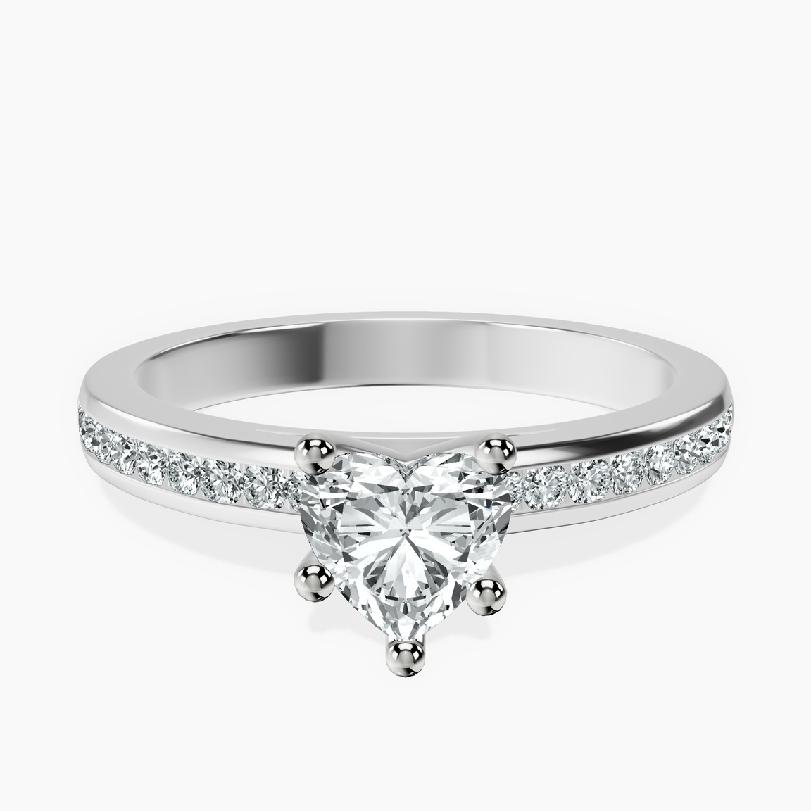 10kt White Gold Lucent Side Channel Set Lab Diamond Ring front image