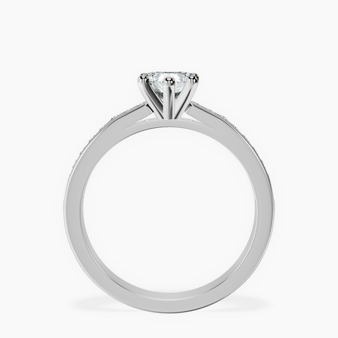10kt White Gold Lucent Side Channel Set Lab Diamond Ring side right image one