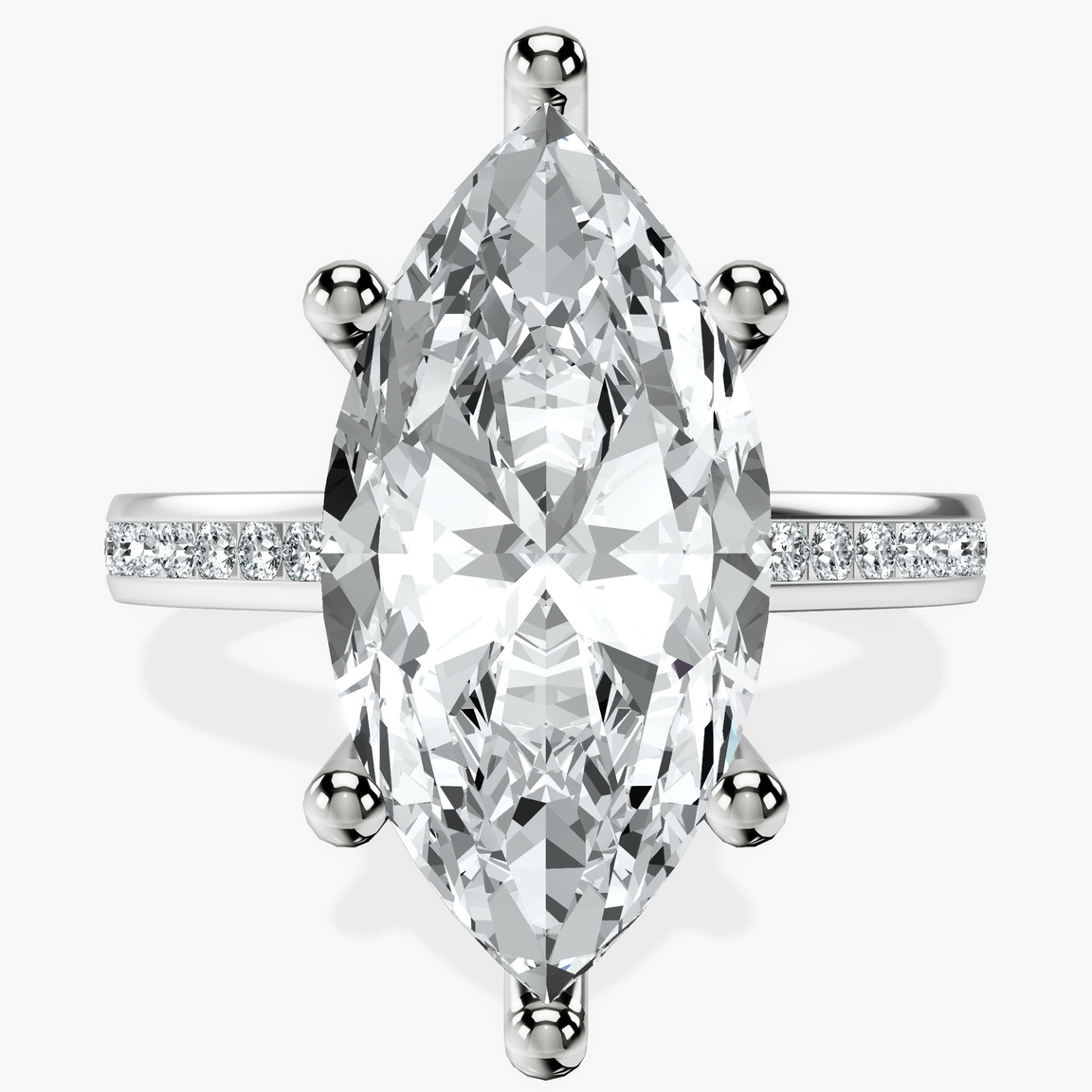 14kt White Gold Lucent Side Channel Set Lab Diamond Ring front image