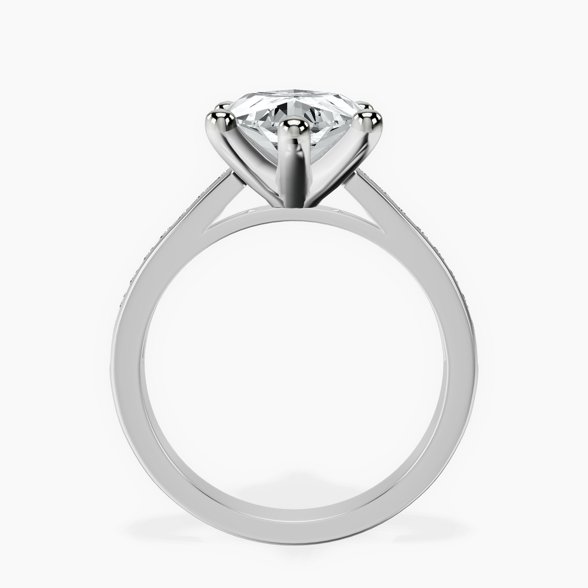 14kt White Gold Lucent Side Channel Set Lab Diamond Ring side right image one