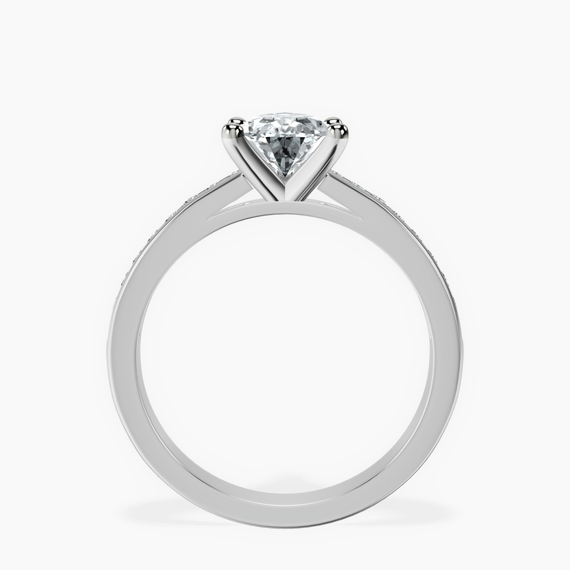 14kt White Gold Lucent Side Channel Set Lab Diamond Ring side right image one