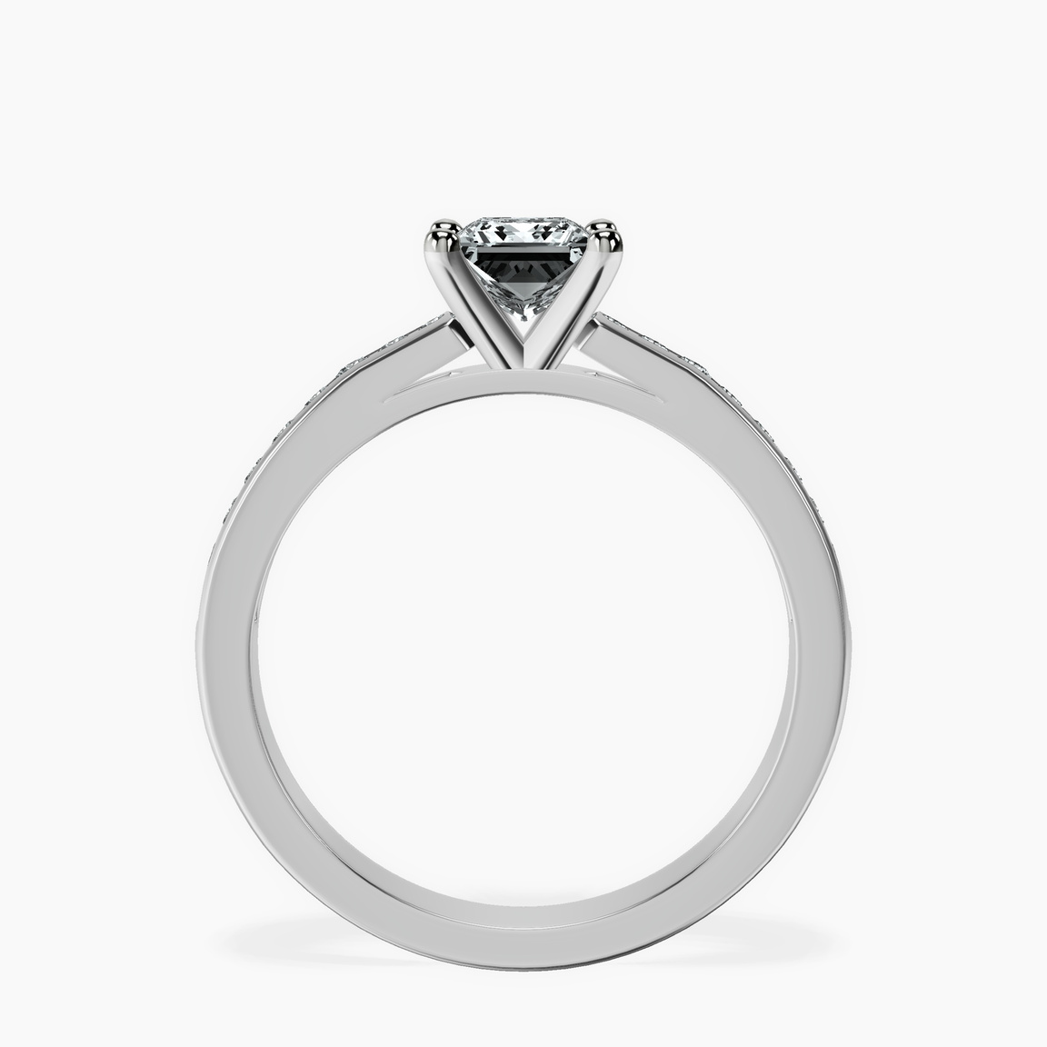 14kt White Gold Lucent Side Channel Set Lab Diamond Ring side right image one