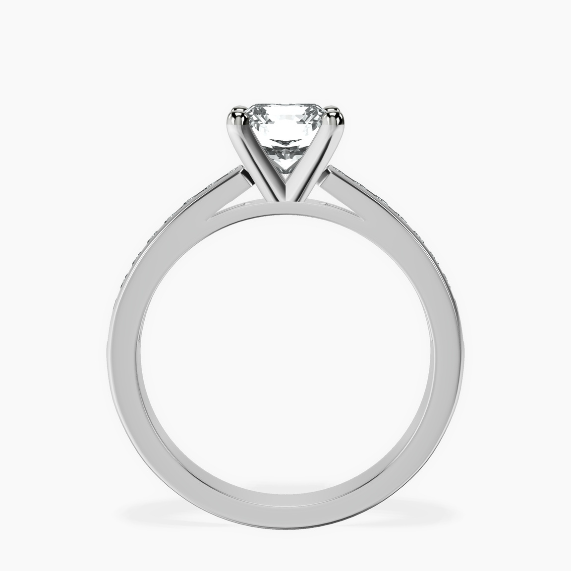 14kt White Gold Lucent Side Channel Set Lab Diamond Ring side right image one