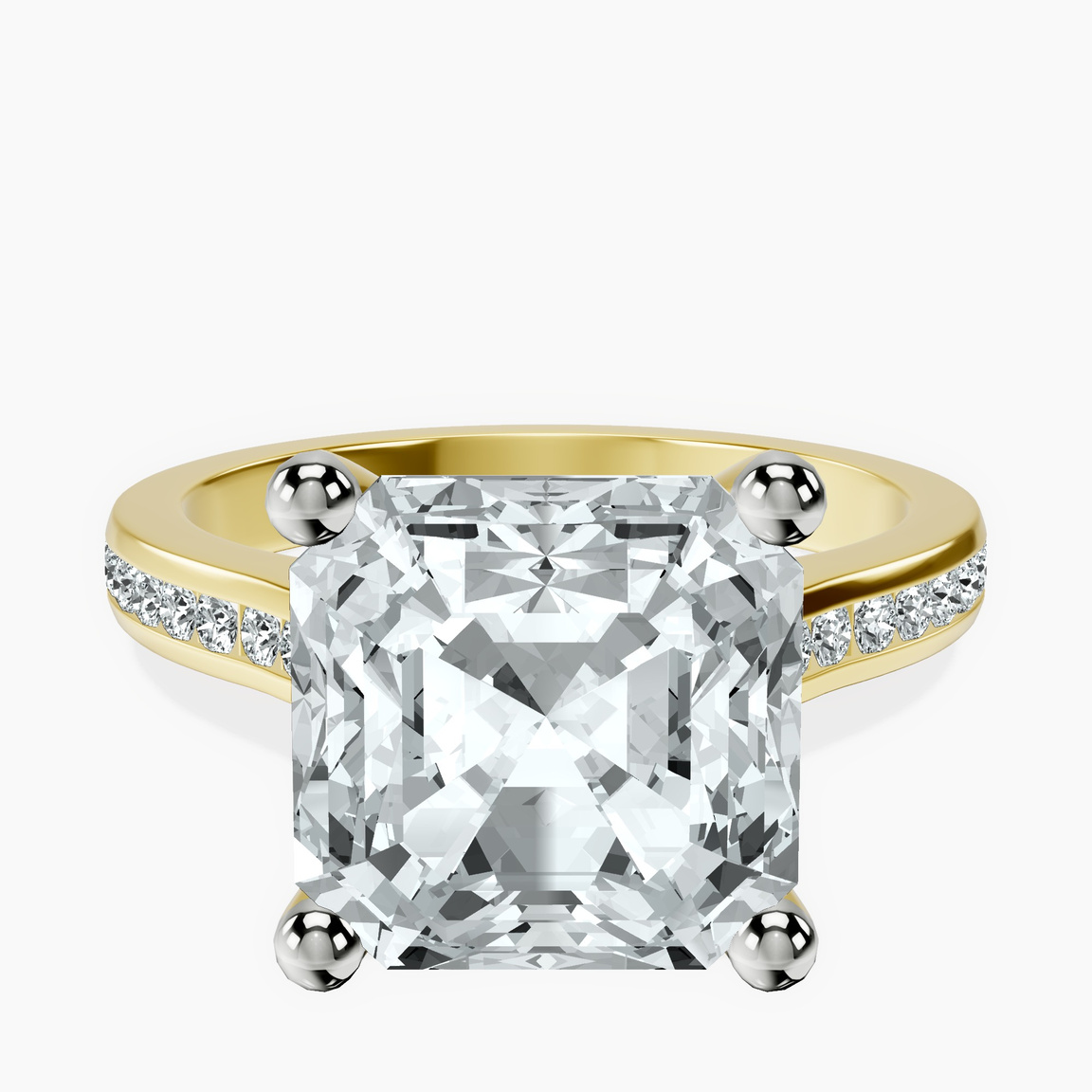 10kt Yellow Gold Lucent Side Channel Set Lab Diamond Ring front image