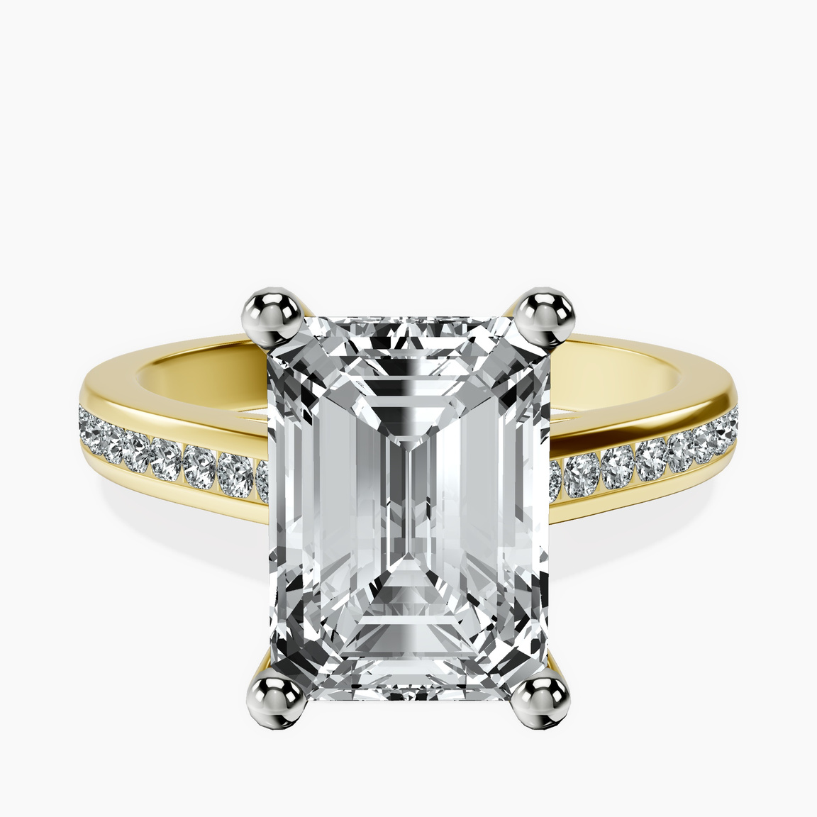 10kt Yellow Gold Lucent Side Channel Set Lab Diamond Ring front image