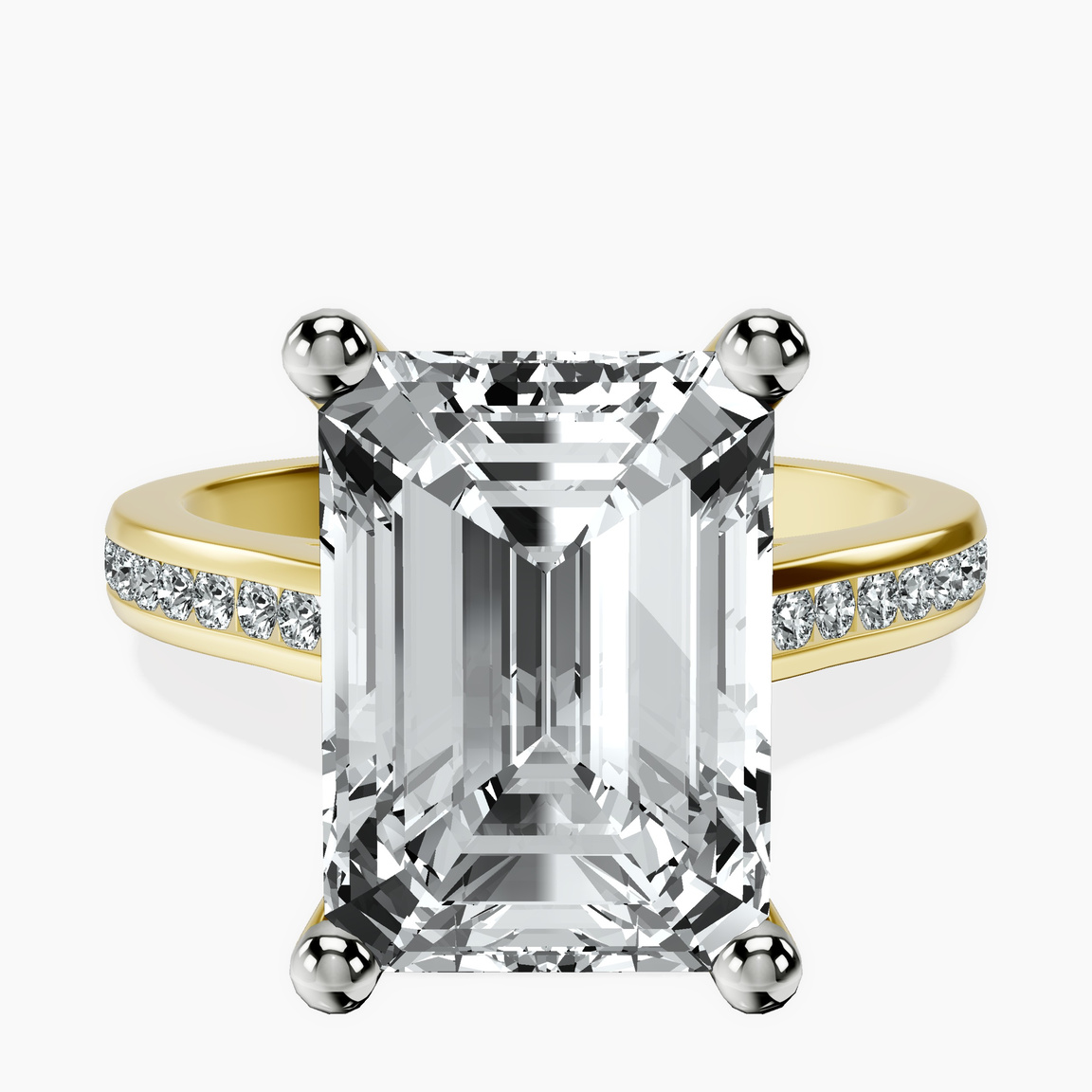 10kt Yellow Gold Lucent Side Channel Set Lab Diamond Ring front image