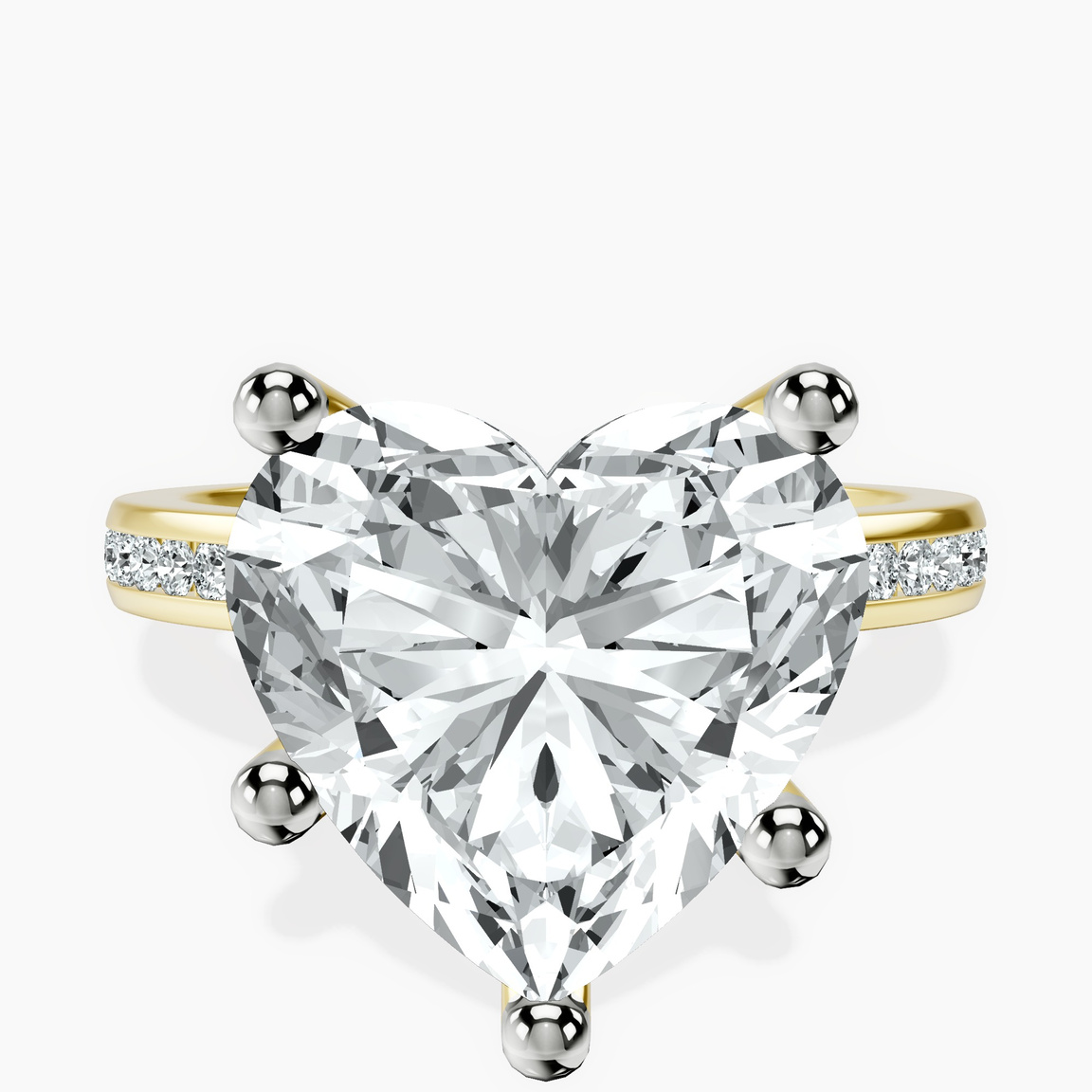 18kt Yellow Gold Lucent Side Channel Set Lab Diamond Ring front image