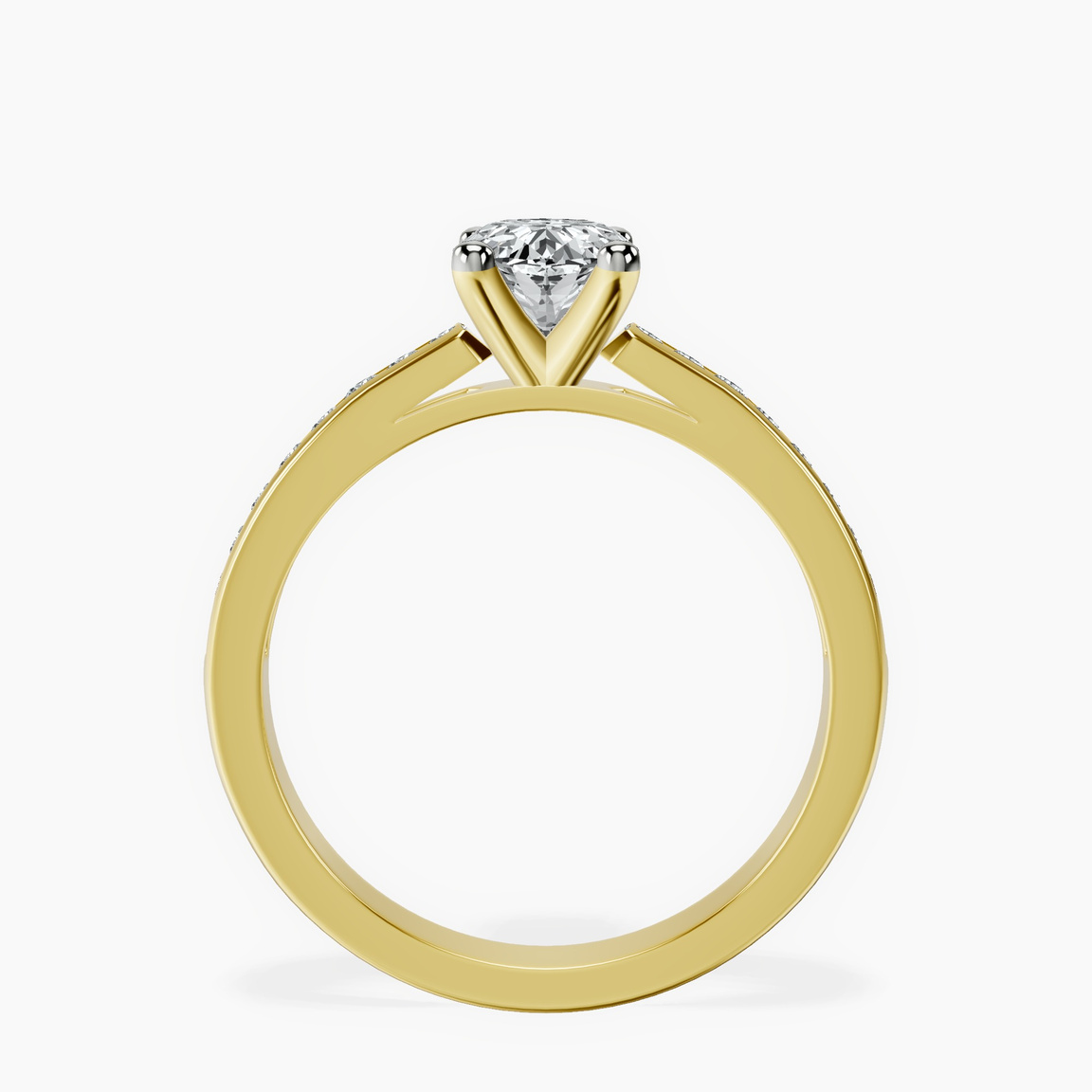 10kt Yellow Gold Lucent Side Channel Set Lab Diamond Ring side right image one