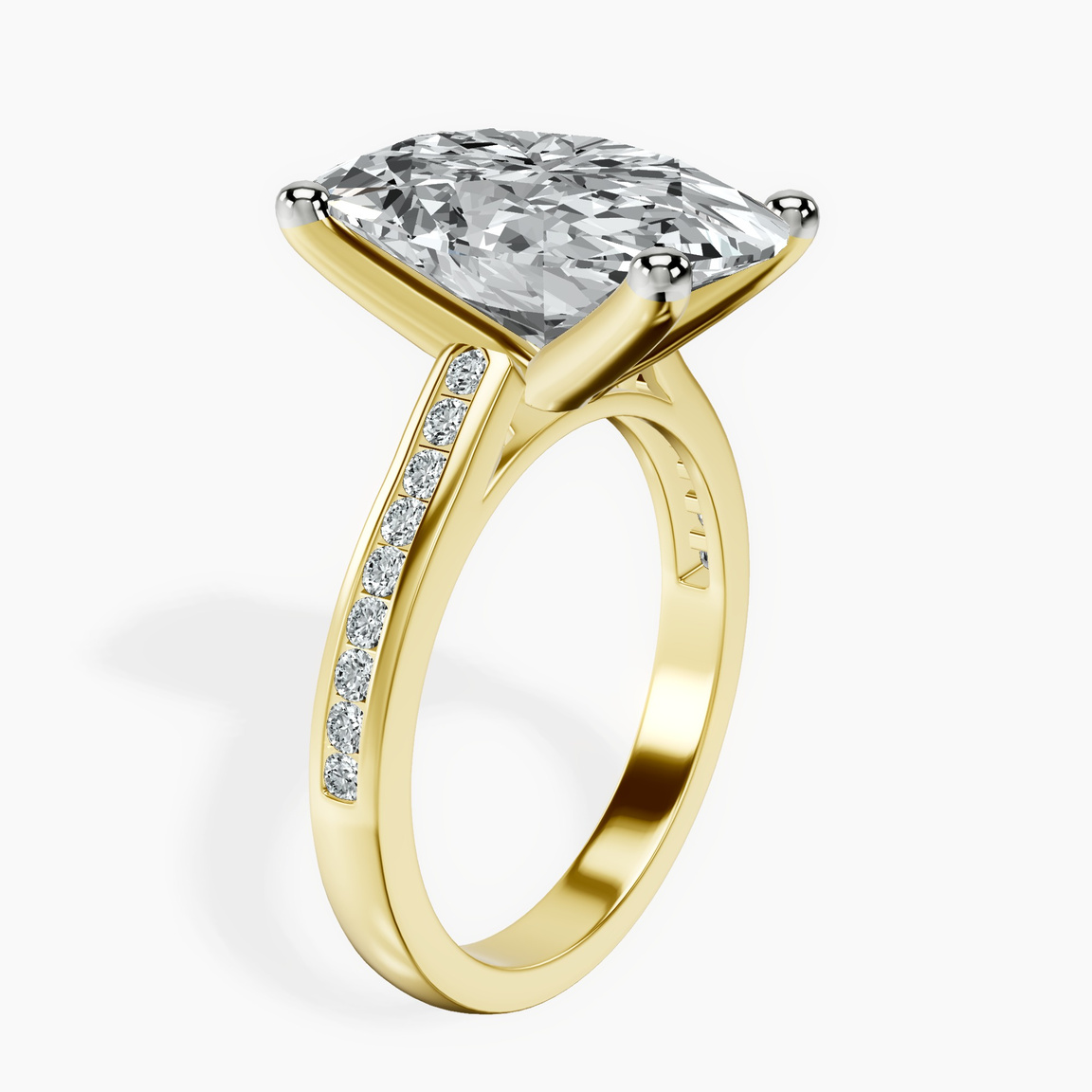 10kt Yellow Gold Lucent Side Channel Set Lab Diamond Ring standing product image one