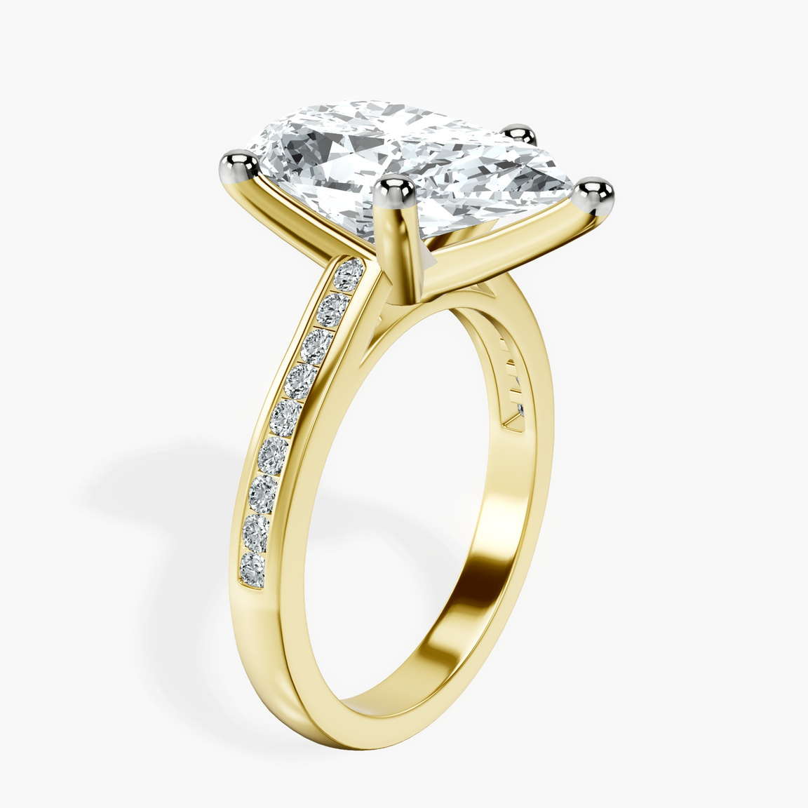 14kt Yellow Gold Lucent Side Channel Set Lab Diamond Ring standing product image one