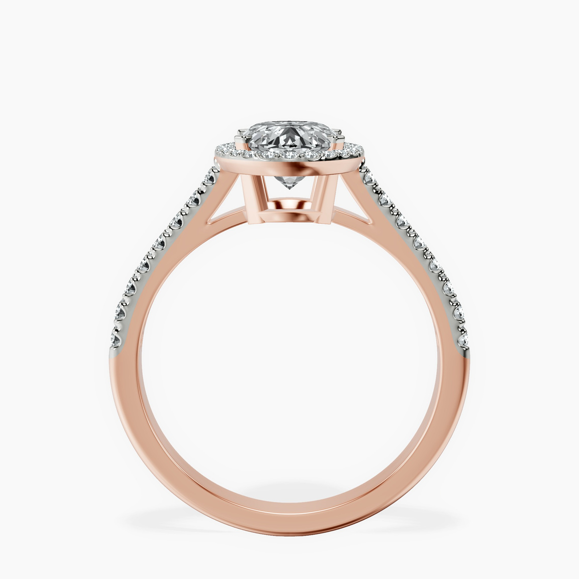 10kt Rose Gold Glowing Globe Halo Lab Diamond Ring side right image one