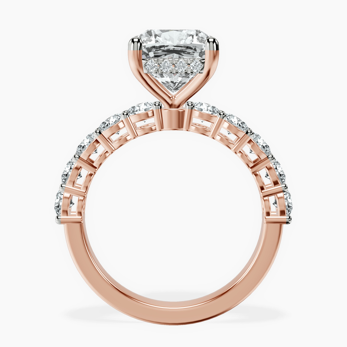 14ct Rose Gold Elinor Side Round Lab Diamond Ring side right image one